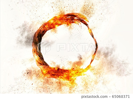Ring of flaming rope - Stock Illustration [65068371] - PIXTA