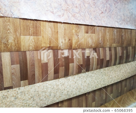 Sale of linoleum with different patterns, background, texture 65068395