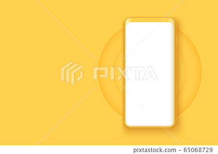 Smartphone presentation mockup in yellow color Smartphone presentation mockup in yellow color 65068729