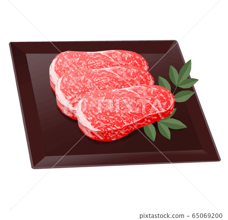 Marbled Meat Beef Pork Illustration Stock Illustration