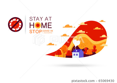 Stay at home logo Vector illustration Stay at home logo Vector illustration 65069430