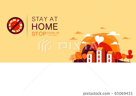 Stay at home logo Vector illustration Stay at home logo Vector illustration 65069431