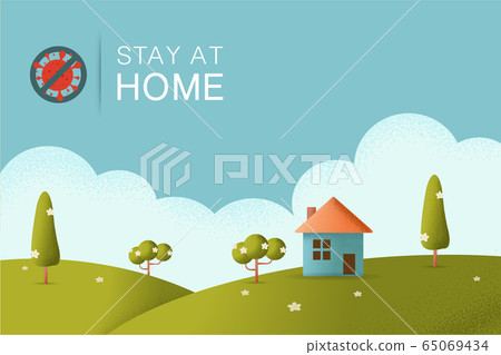 Stay at home logo Vector illustration Stay at home logo Vector illustration 65069434