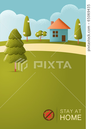 Stay at home logo Vector illustration Stay at home logo Vector illustration 65069435