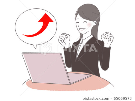 Uphill working woman 65069573