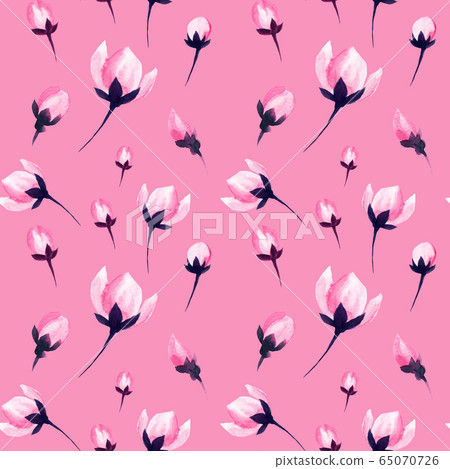 Sakura cherry blossom flowers watercolor pattern 65070726