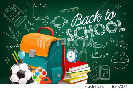 Back to School poster with sketch chalk lettering Back to School poster with sketch chalk lettering 65070844