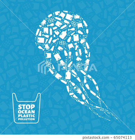 Jellyfish plastic waste ocean environment problem 65074113