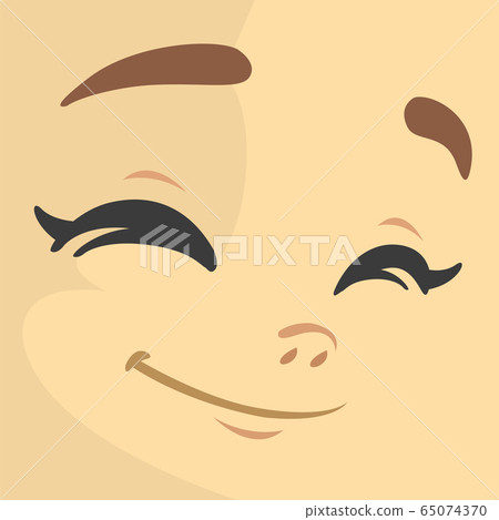 Cartoon girl exciting. Cute cartoon vector girl 65074370