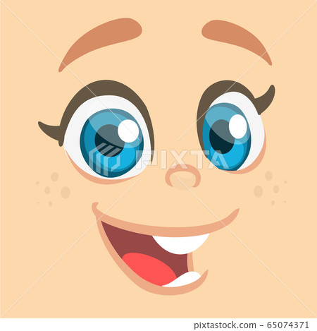 Cartoon cute girl laughing emotion. Cute cartoon Cartoon cute girl laughing emotion. Cute cartoon 65074371