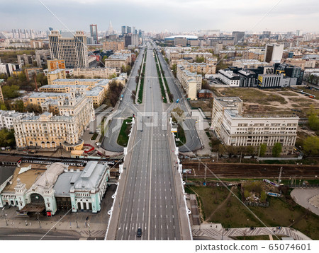 Empty Moscow streets during the quarantine lockdown in April 2020 Empty Moscow streets during the quarantine lockdown in April 2020 65074601