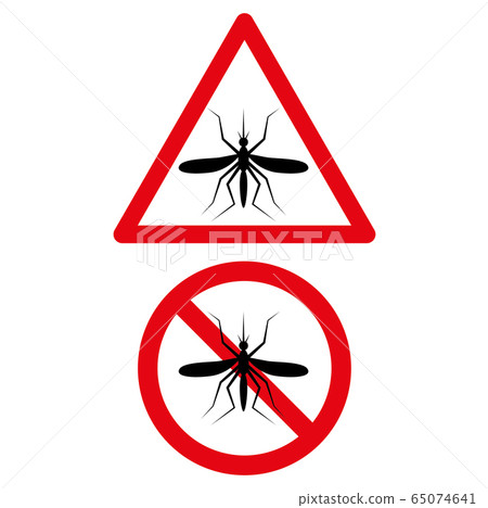 No Mosquito Icon red triangle, circle warning sign No Mosquito Icon red triangle, circle warning sign 65074641