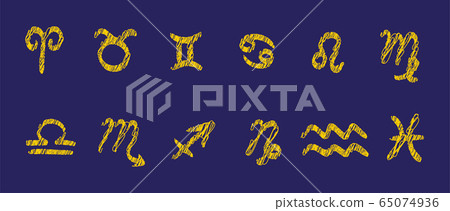 Zodiac signs. Zodiac vector symbols collection set 65074936