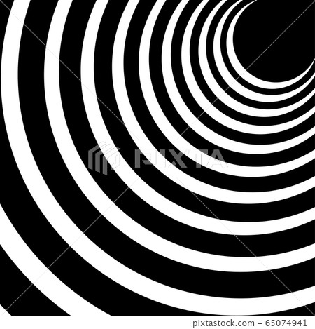 Black and white circular lines tunnel background. - Stock Illustration ...