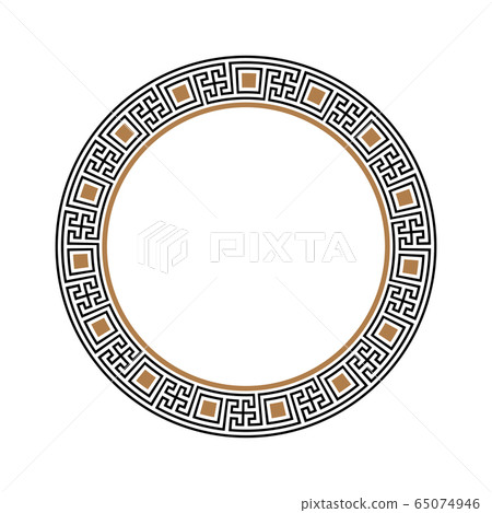 Greek key round frame. Greek border. Vector Greek key round frame. Greek border. Vector 65074946