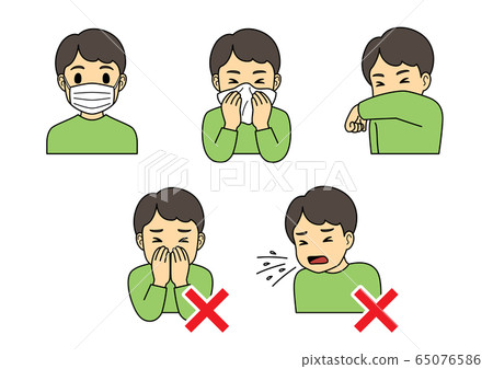 Cough etiquette illustration 65076586