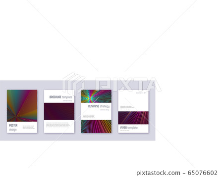 Minimalistic brochure design template set. Rainbow Minimalistic brochure design template set. Rainbow 65076602