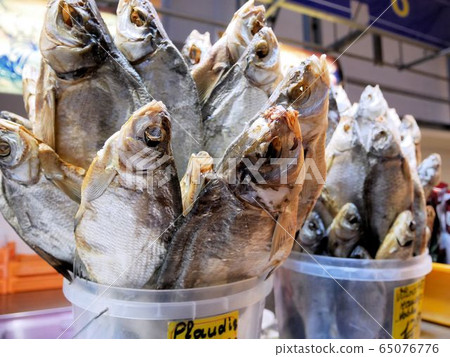 Bream dried fish sold in Central Market (Riga, Latvia) 65076776