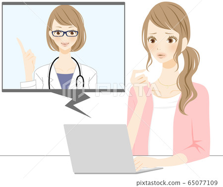Remote medical examination Online medical treatment Video conference Meeting prescription Remote medical examination Online medical treatment Video conference Meeting prescription 65077109