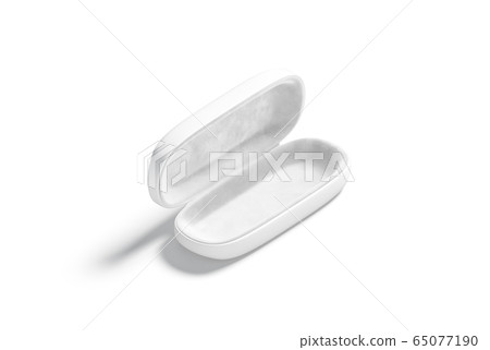 Blank white opened glasses case mockup, side view Blank white opened glasses case mockup, side view 65077190