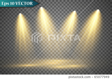 Vector Spotlights. Scene. Light Effects. Glow light effect. Vector illustration. 65077949