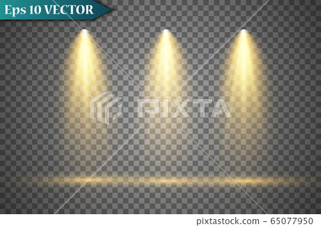 Vector Spotlights. Scene. Light Effects. Glow light effect. Vector illustration. 65077950