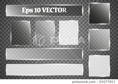Glass plates are installed. Vector glass banners on a transparent background. Glass. Glass paintings. Color frames. Glass plates are installed. Vector glass banners on a transparent background. Glass. Glass paintings. Color frames. 65077951