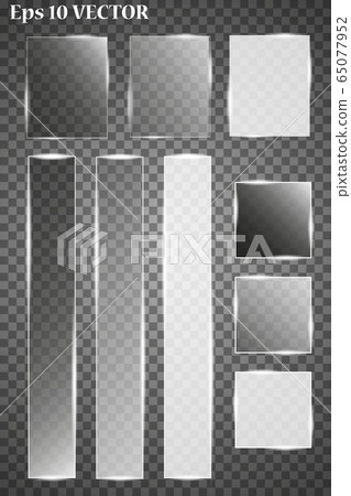 Glass plates are installed. Vector glass banners on a transparent background. Glass. Glass paintings. Color frames. Glass plates are installed. Vector glass banners on a transparent background. Glass. Glass paintings. Color frames. 65077952