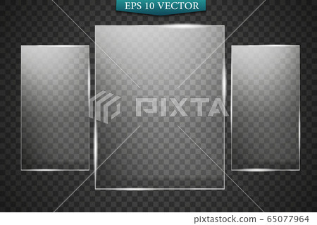 Glass plates are installed. Vector glass banners on a transparent background. Glass. Glass paintings. Color frames. Glass plates are installed. Vector glass banners on a transparent background. Glass. Glass paintings. Color frames. 65077964