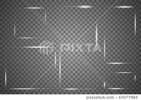 Glass plates are installed. Vector glass banners on a transparent background. Glass. Glass paintings. Color frames. 65077969