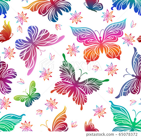 Butterflies, Seamless Pattern Butterflies, Seamless Pattern 65078372