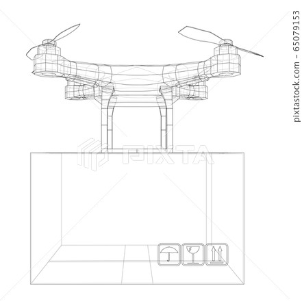 Delivery drone concept outline. Vector Delivery drone concept outline. Vector 65079153