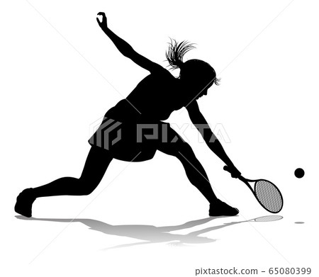 Tennis Silhouette Sport Player Woman Tennis Silhouette Sport Player Woman 65080399