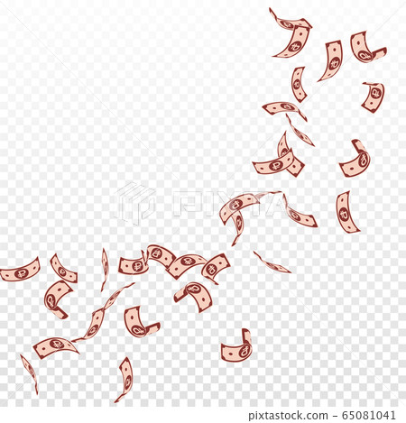Russian ruble notes falling. Sparse RUB bills on t Russian ruble notes falling. Sparse RUB bills on t 65081041