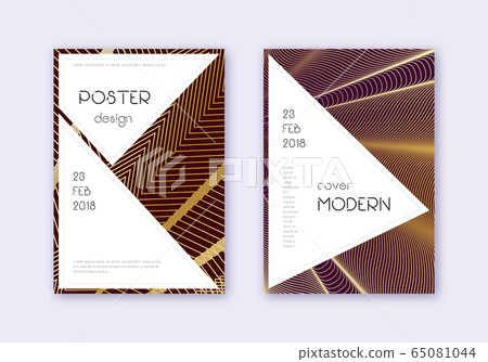 Stylish cover design template set. Gold abstract l Stylish cover design template set. Gold abstract l 65081044