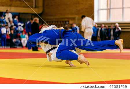 throw to ippon in judo competition 65081739