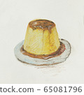 Old-fashioned pudding watercolor 65081796