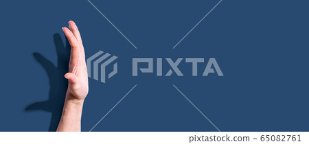 Raised hand protecting stopping or supporting 65082761