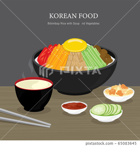 Set of Traditional Korean food, Bibimbap Rice - Stock