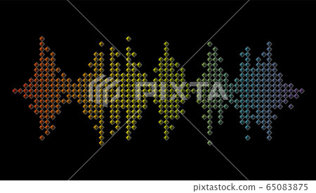 3D Pulse music player. Audio rainbow mosaic wave 3D Pulse music player. Audio rainbow mosaic wave 65083875
