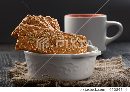 cereal biscuit cookies on a wooden table 65084544