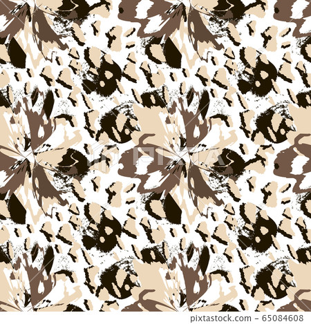 Combined leopard and floral vector seamless pattern Combined leopard and floral vector seamless pattern 65084608
