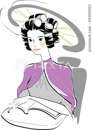 Female beauty hair care hair illustration material Female beauty hair care hair illustration material 65085003