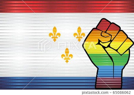 Shiny Grunge New Orleans and Gay flags 65086062