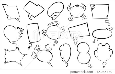 Comic style speech bubbles collection. Funny design vector items illustration 65086470