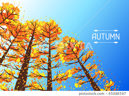 Autumn Forest Background With Stylized Trees Stock Illustration