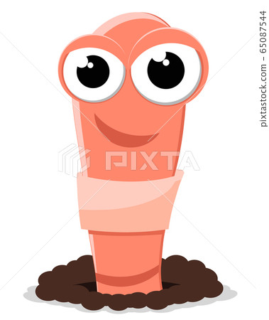 Earthworm crawled out of an earthen hole, a Earthworm crawled out of an earthen hole, a 65087544