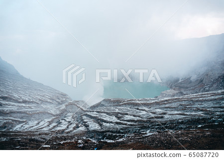 Photo of smoke volcano crater on Java island Photo of smoke volcano crater on Java island 65087720