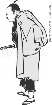 Ukiyo-e samurai 24 black and white 65087863
