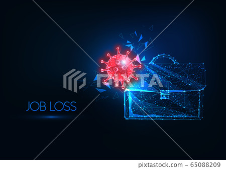 Futuristic job loss due to coronavirus impact on world economy concept Futuristic job loss due to coronavirus impact on world economy concept 65088209